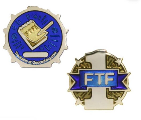 First To Find FTF Micro Geocoin - Gold
