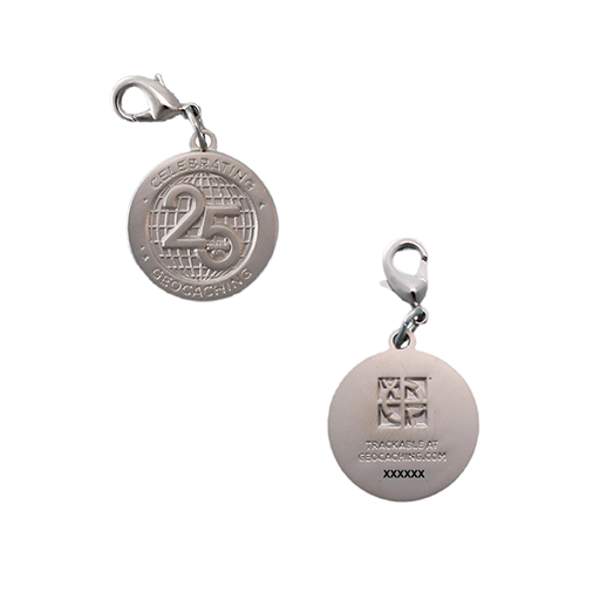 25 Years of Geocaching Nano Geocoin/Charm with Clasp HQ
