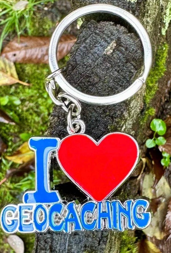 I Heart Geocaching Keychain