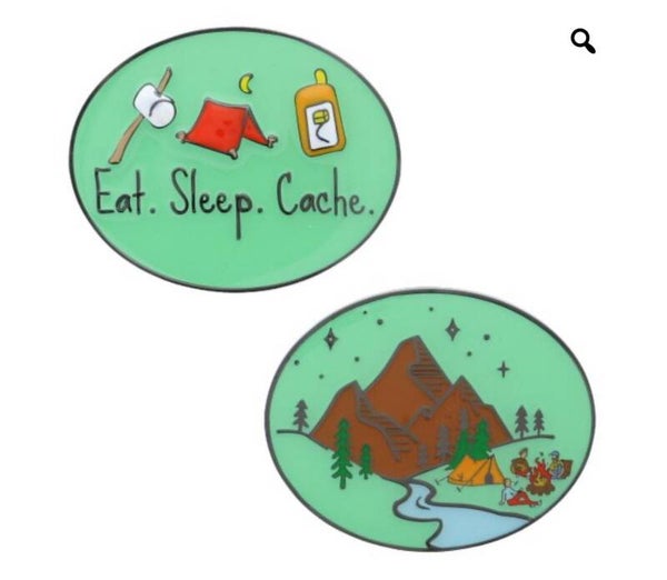Eat Sleep Cache Geocoin HQ