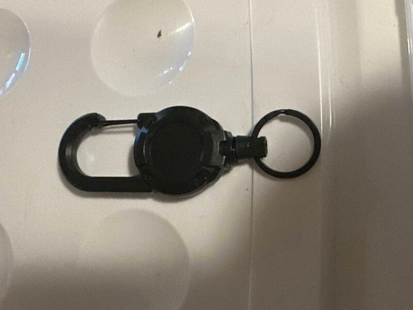 Carabiner met trek koord (kunstof)