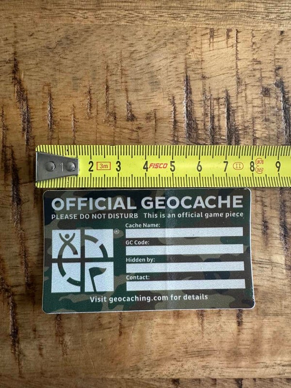 Cache Label- Green Camo Sticker small & large