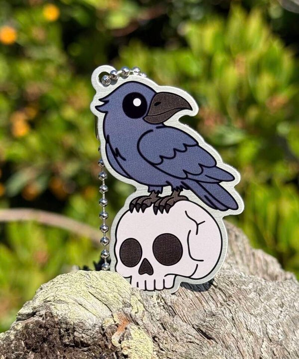 Halloween Cache Buddy Travel Tag - Edgar the Crow