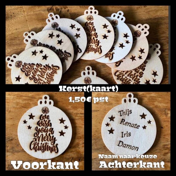 Kerstballen kaartjes