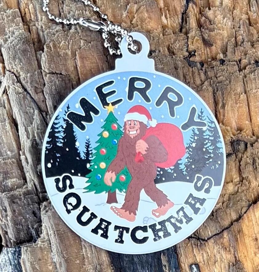 Merry Squatchmas Cache Buddy Travel Tag HQ