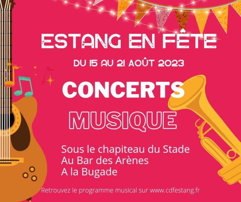 Concerts et musique, groupe et bandas, brass et fanfares au fêtes d'Estang 