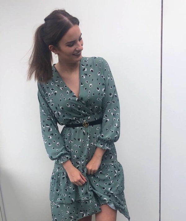 Stippen jurk mint groen