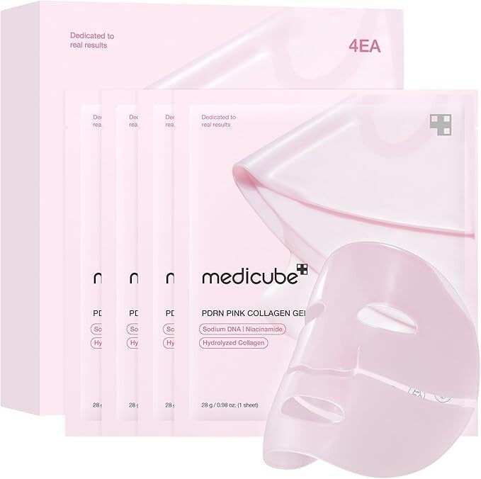 الكولاجين الوردي لنضارة البشرة Medicube ماسك