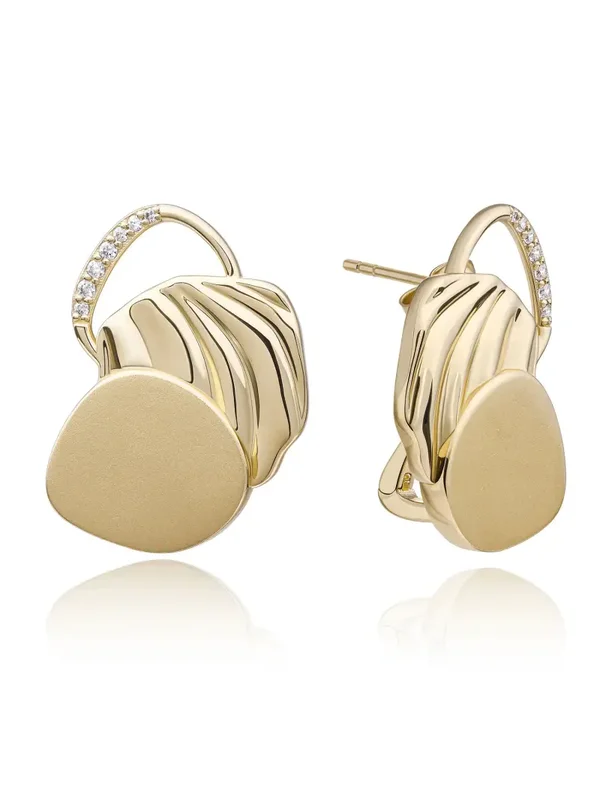 Uneven Push Back Oorbellen - Goudkleurig