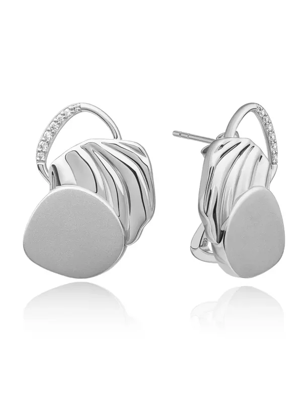 Uneven Push Back Oorbellen - Zilverkleurig