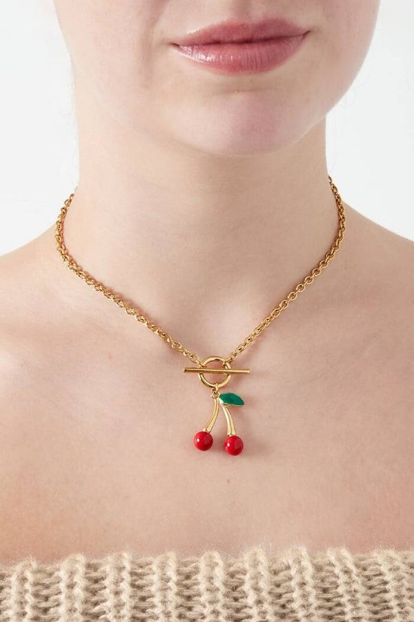 Stainless steel - Ketting my cherry - Goud kleur kleurig