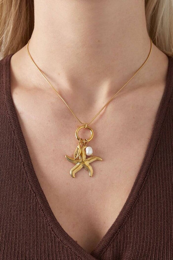Stainless steel - Star of the sea ketting - Goud kleur