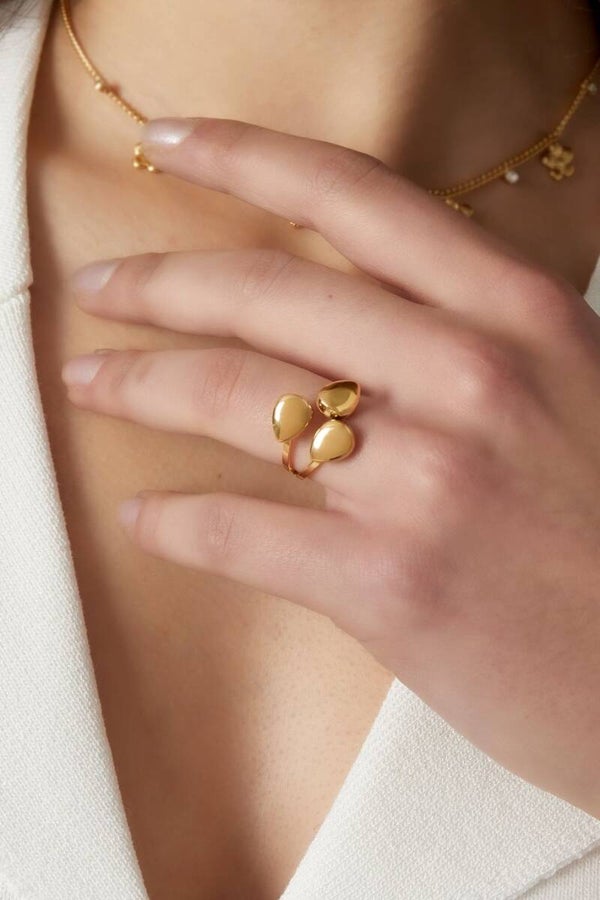 Stainless steel ring - dot trio ring