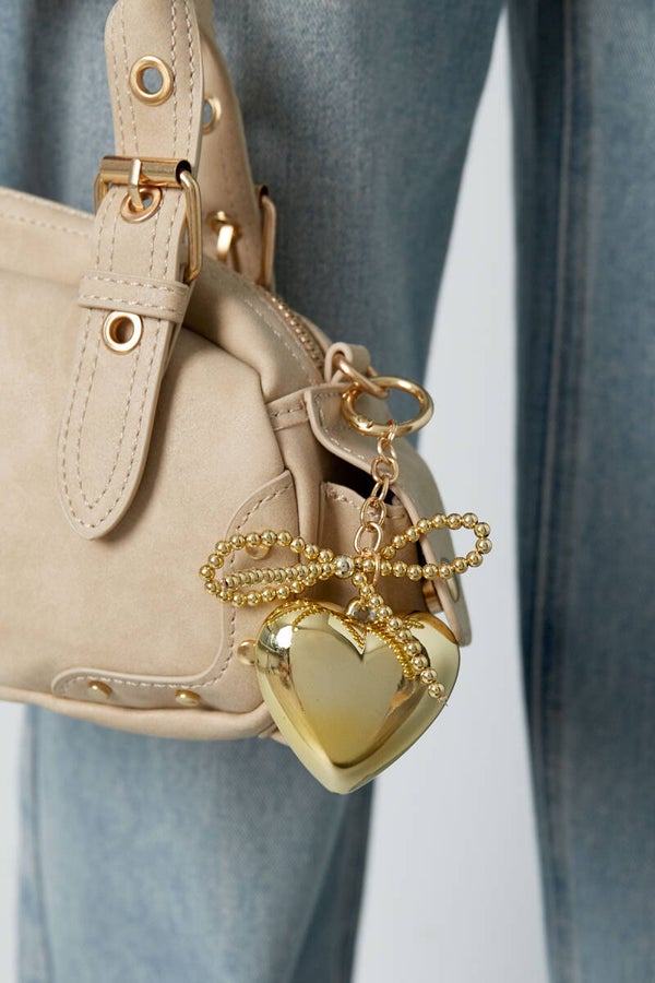 Bow & heart hanger - Goud kleur