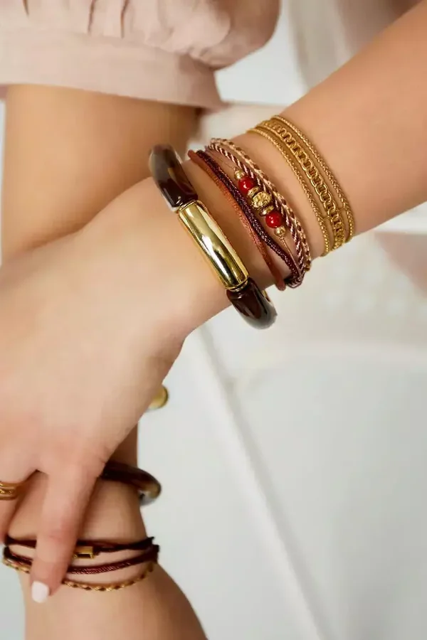 Yehwang - Armband touw vrolijk Bruin Rope