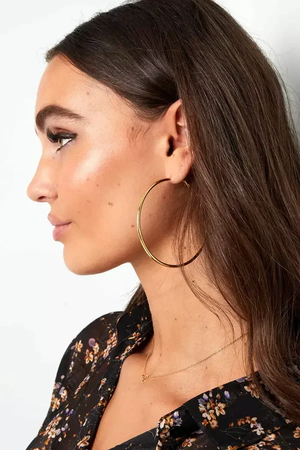 Yehwang - Basic smalle hoops, 7 cm - Stainless Steel - goud en zilver