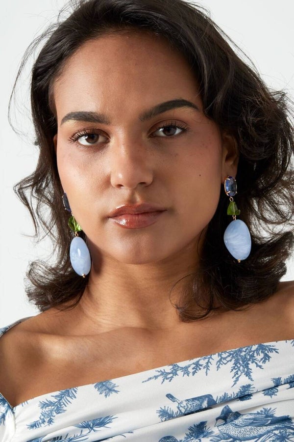 Statement glas oorbellen in 3 kleuren