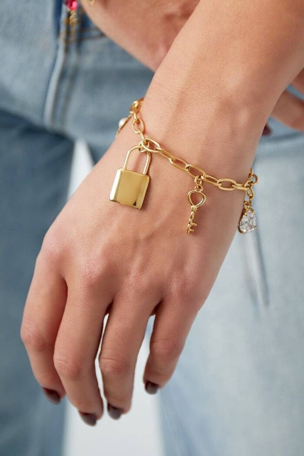 Key to my heart armband - Goud kleur Stainless Steel