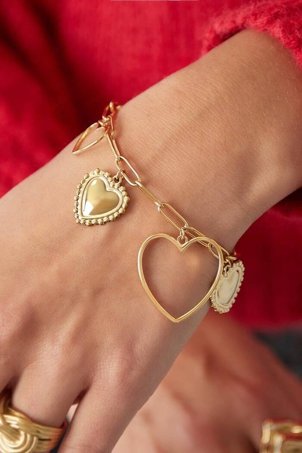 Open hearts armband - Goud kleur Stainless Steel