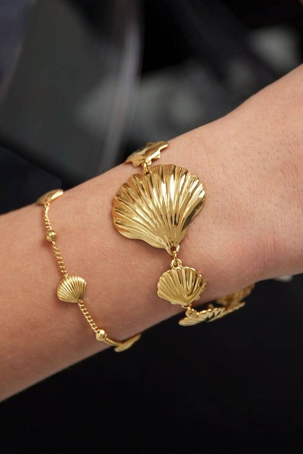 Stainless steel - Armband sea shell lover - Goud kleur