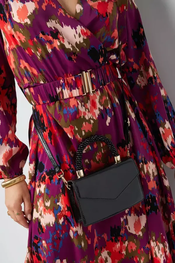 Yehwang - Envelop Tas Snoep Handvat - PU - zwart metallic