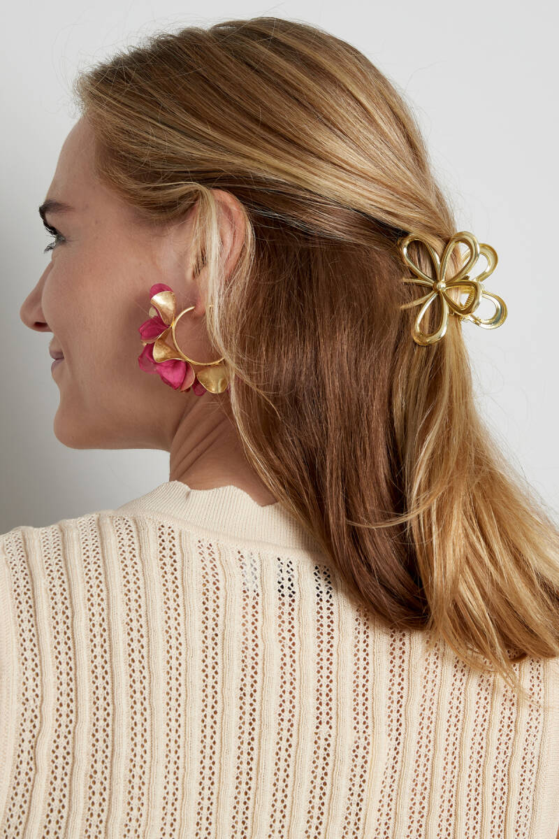 Haarclip Flower Power goud of zilver