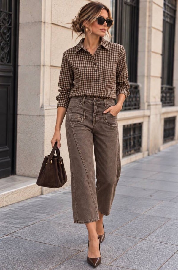 7/8 Broek bruin