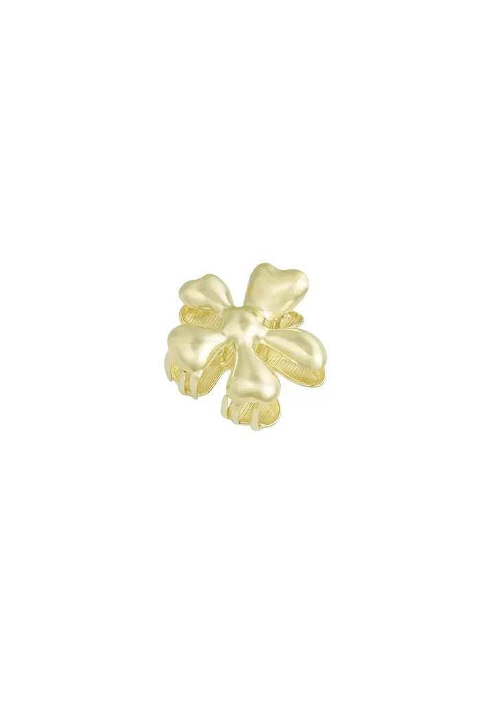Floral haarclip - goud