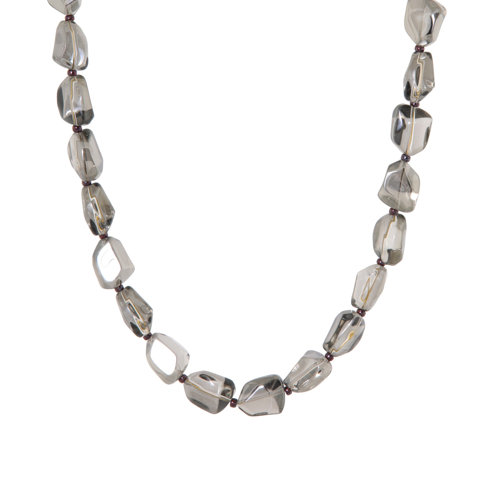 Label Kiki - Grey rock necklace gold