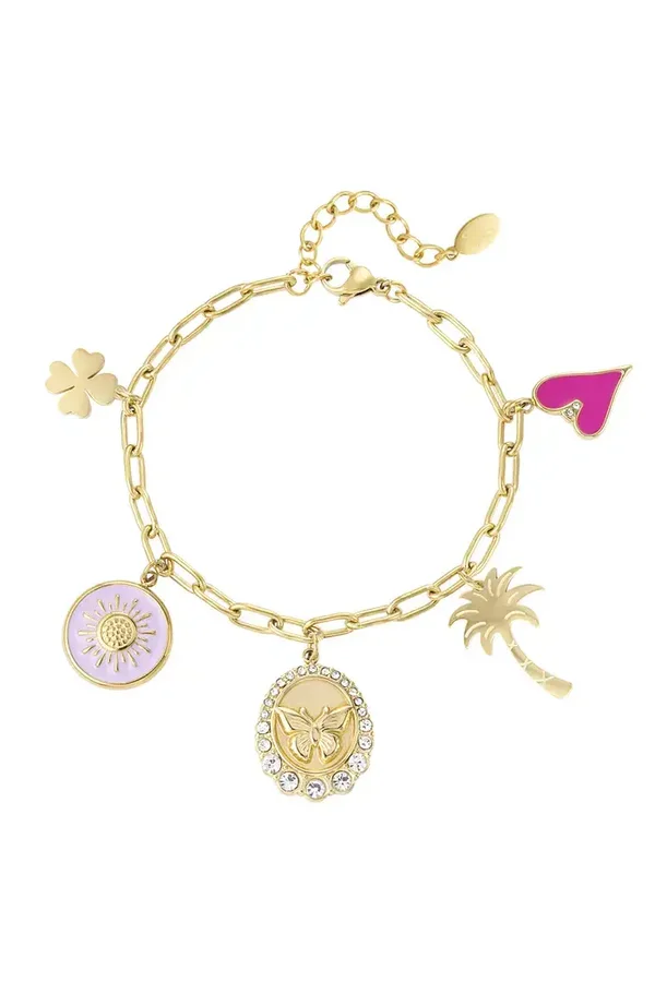 Bedelarmband palm springs - Goud