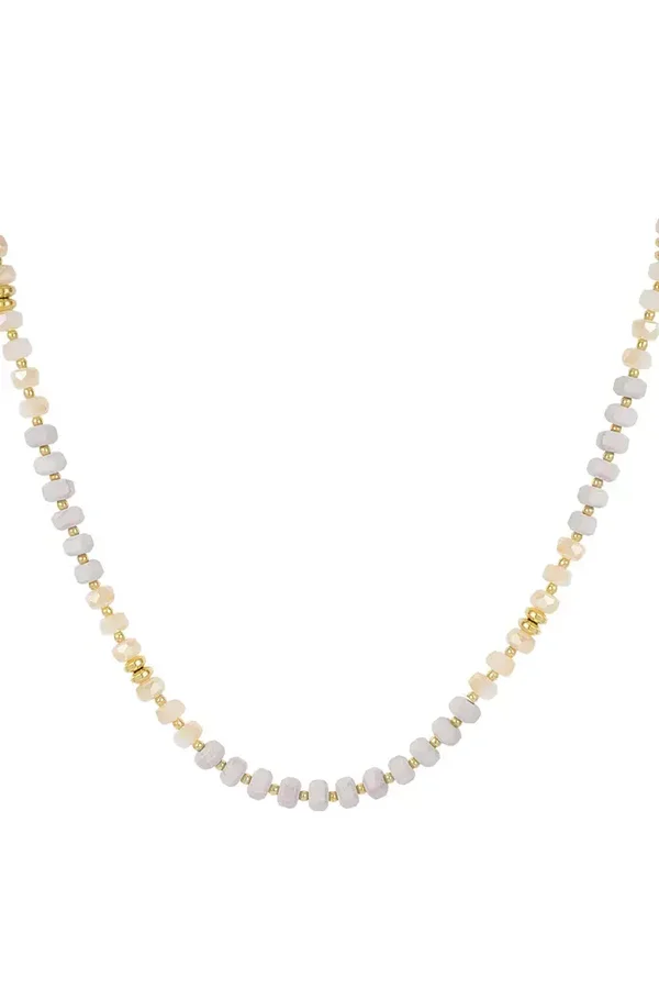 Ketting natuursteen all over - beige goud