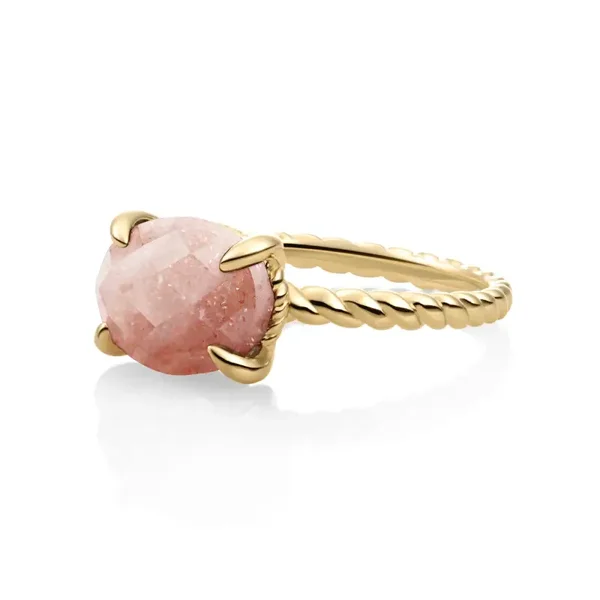 Twist Ring Sunstone -  9 karaat goud