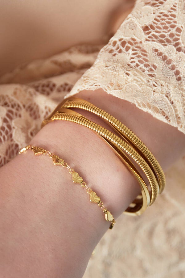 Gouden trio armband stainless steel