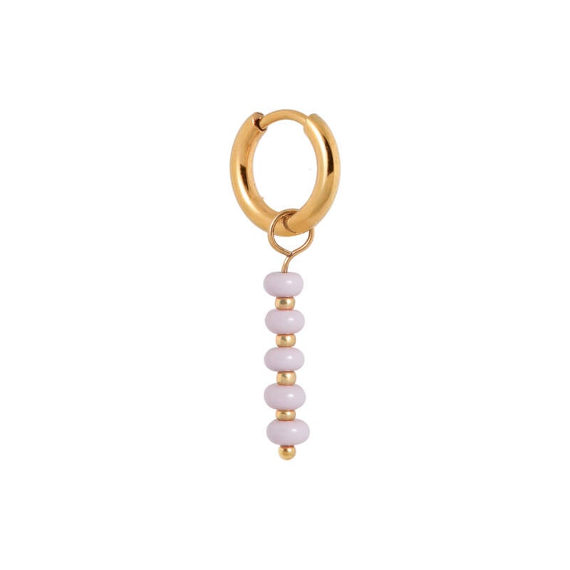Label Kiki - Lilac row hoop gold