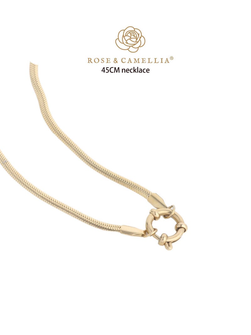 Rose & Camellia stainless steel clipon ketting