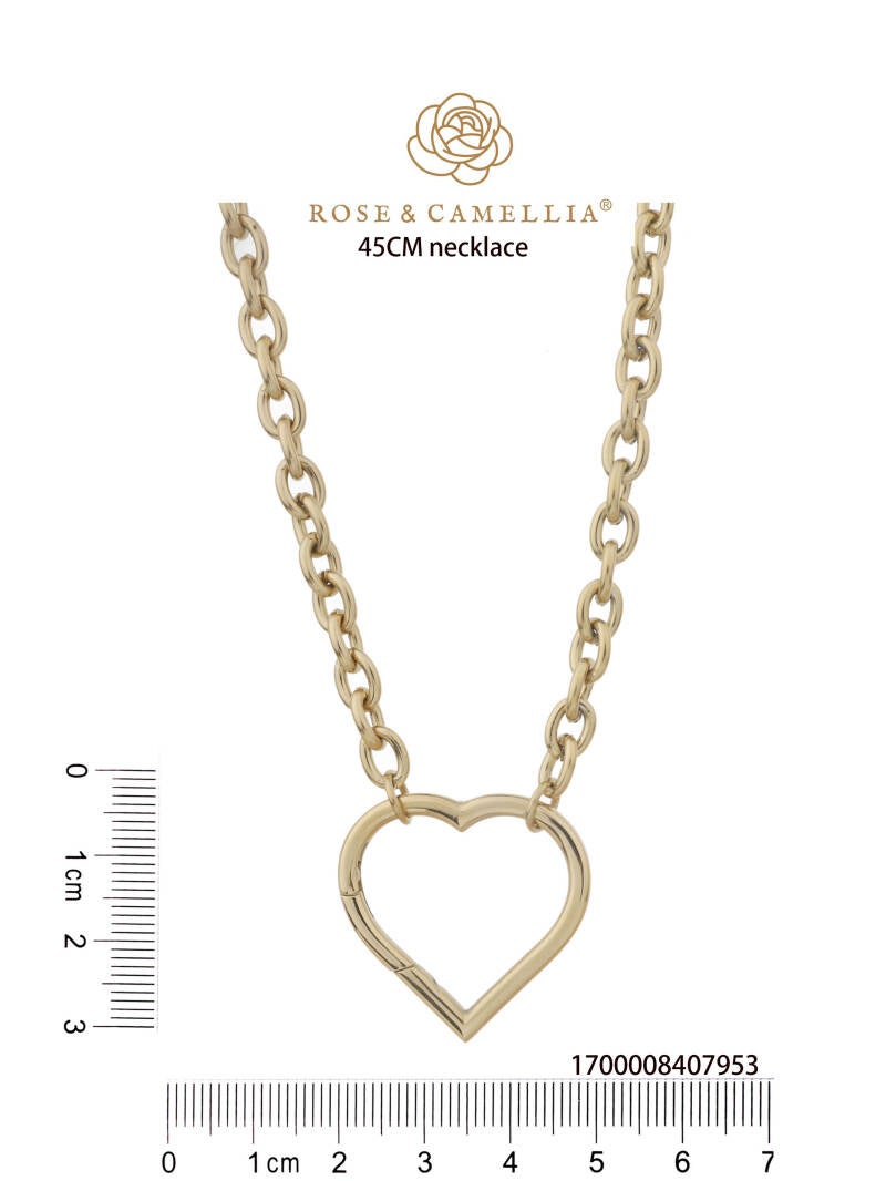 Rose & Camellia stainless steel clipon ketting hart