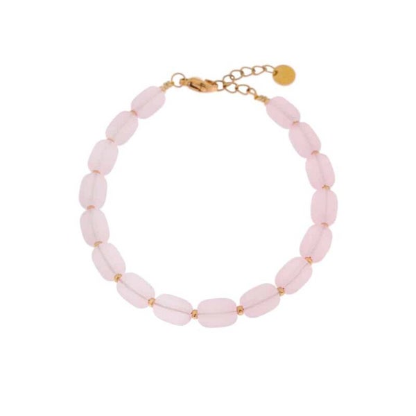 Label Kiki - Pink beads bracelet gold or silver