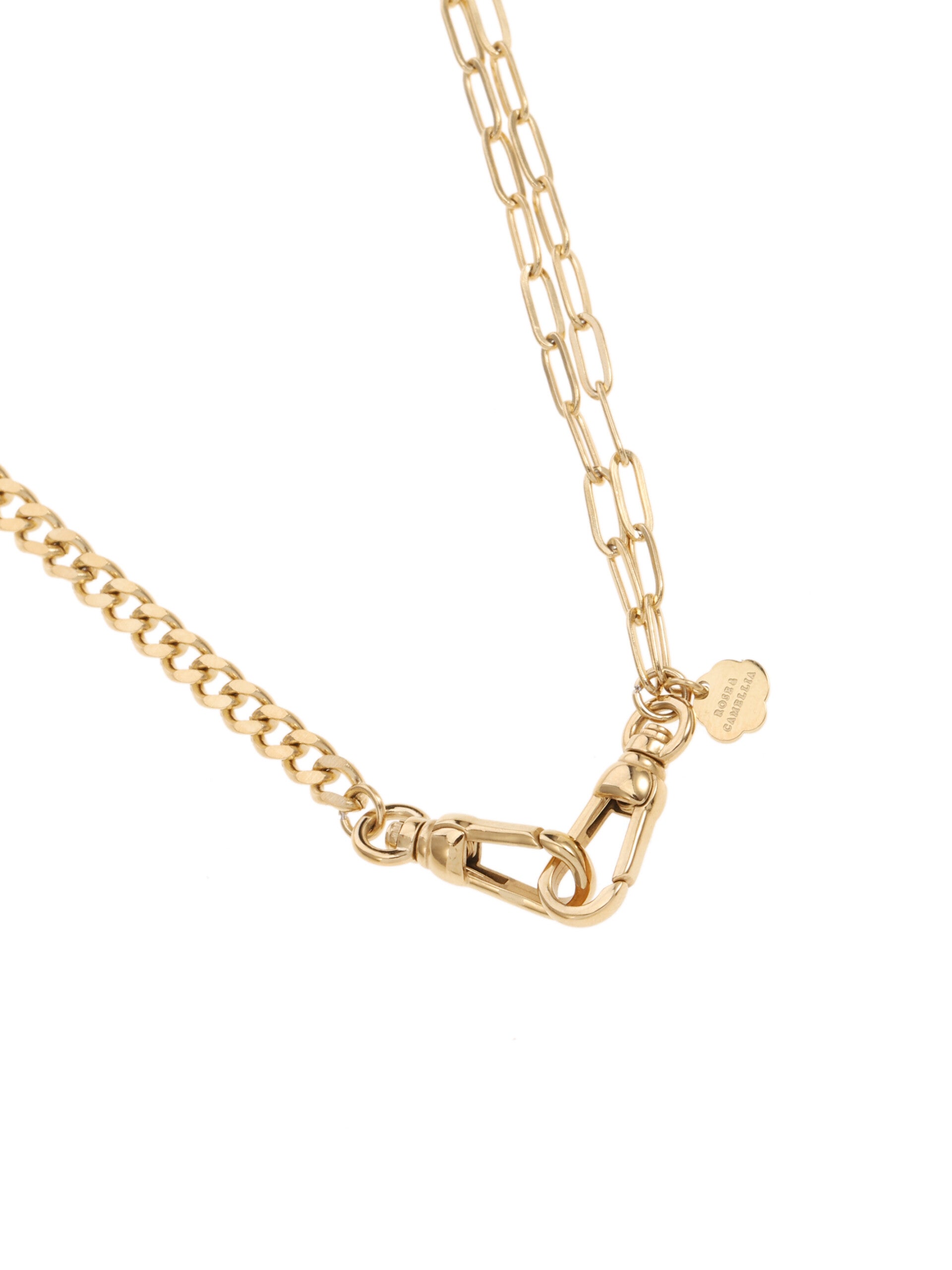 Rose & Camellia stainless steel clipon ketting