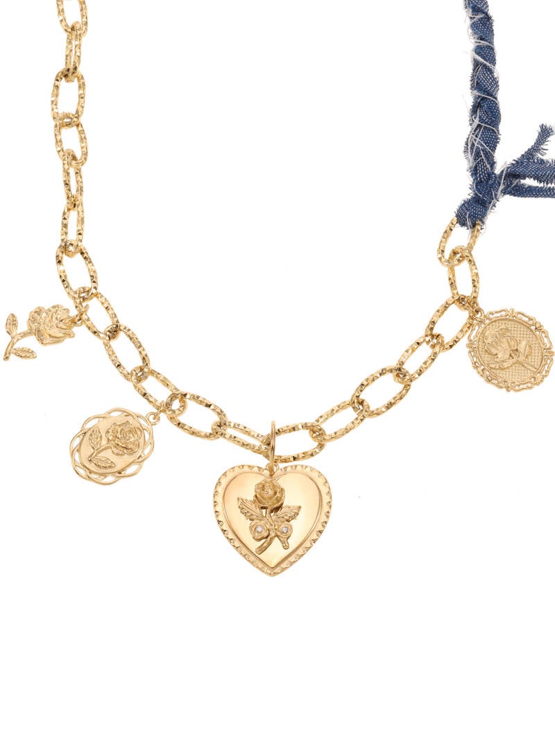 Rose & Camellia stainless steel bandana ketting