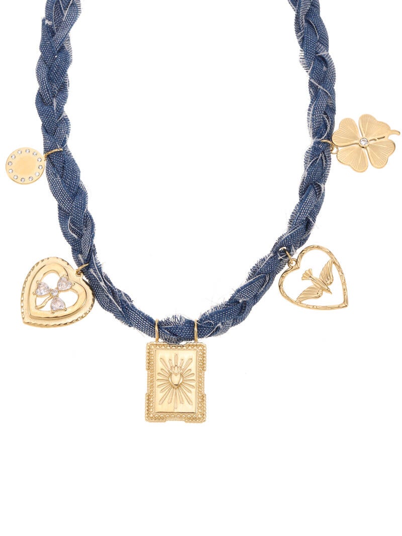 Rose & Camellia stainless steel bandana ketting