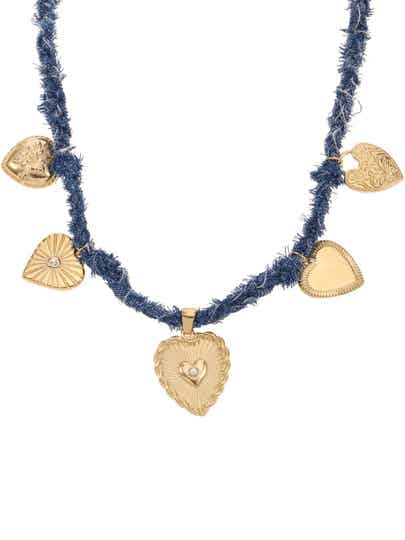 Rose & Camellia stainless steel bandana ketting