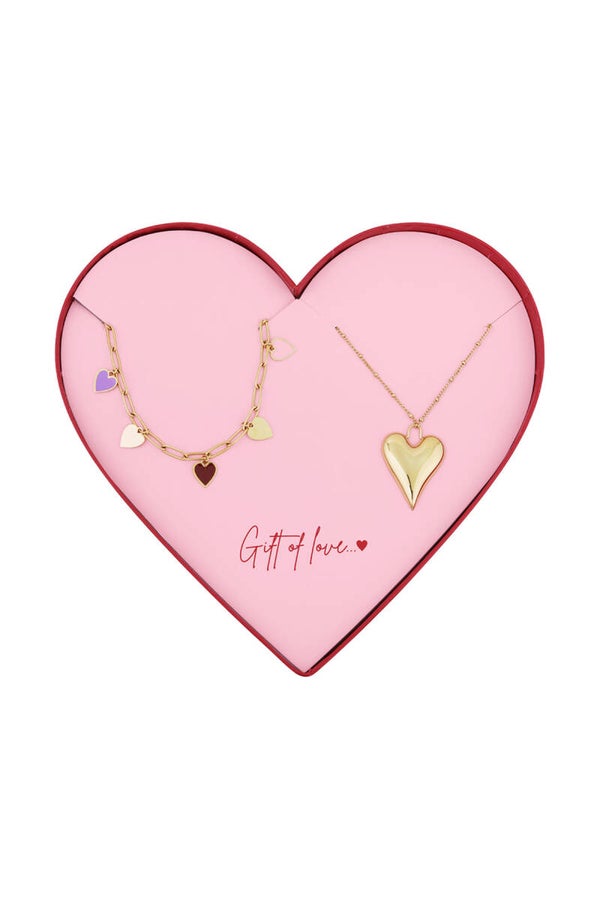 Gift of love Stainless Steel mini hearts Kettingen - Goud kleur