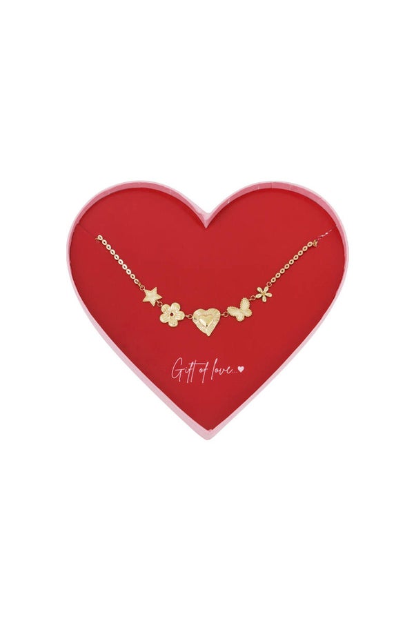 Gift of love Stainless steel love Ketting - Goud kleur