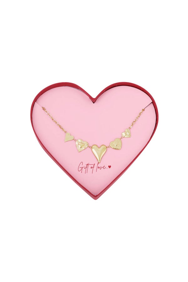 Gift of love Stainless steel love Ketting - Goud kleur