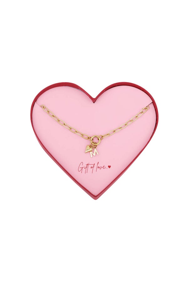 Gift of love Stainless steel Ketting M - Goud kleur