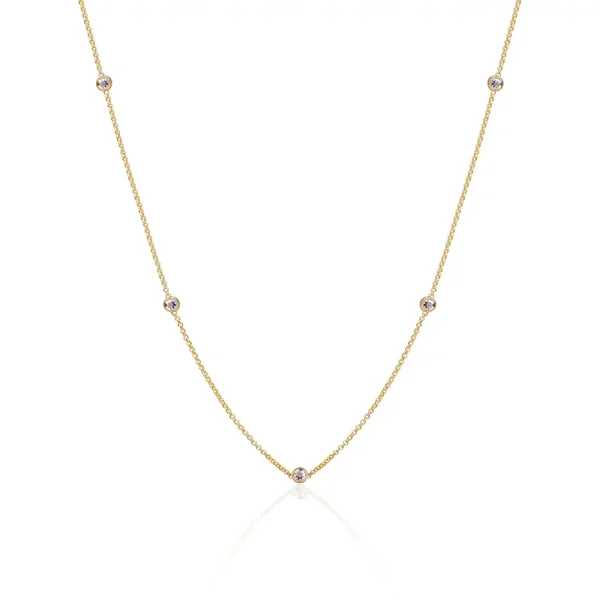 White CZ Beads Ankerketting  - Goudkleurig