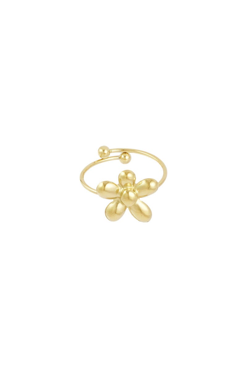 Stainless steel ring - ring puffy flower