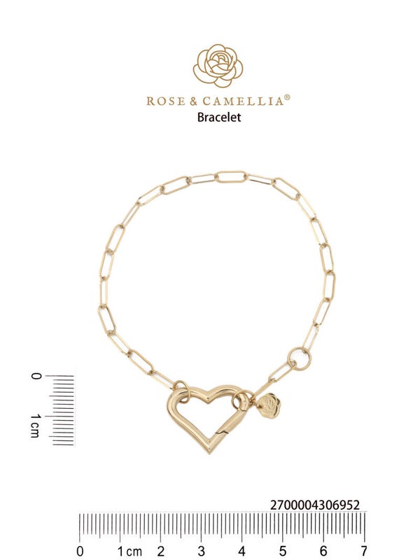 Rose & Camellia stainless steel clipon armbandje hart