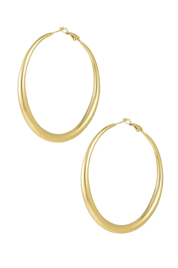 Stainless steel basic uitlopende Hoops 6 cm
