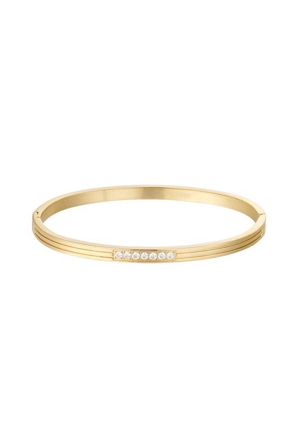 Slavenarmband steentjes in het midden - Goud kleur Stainless Steel